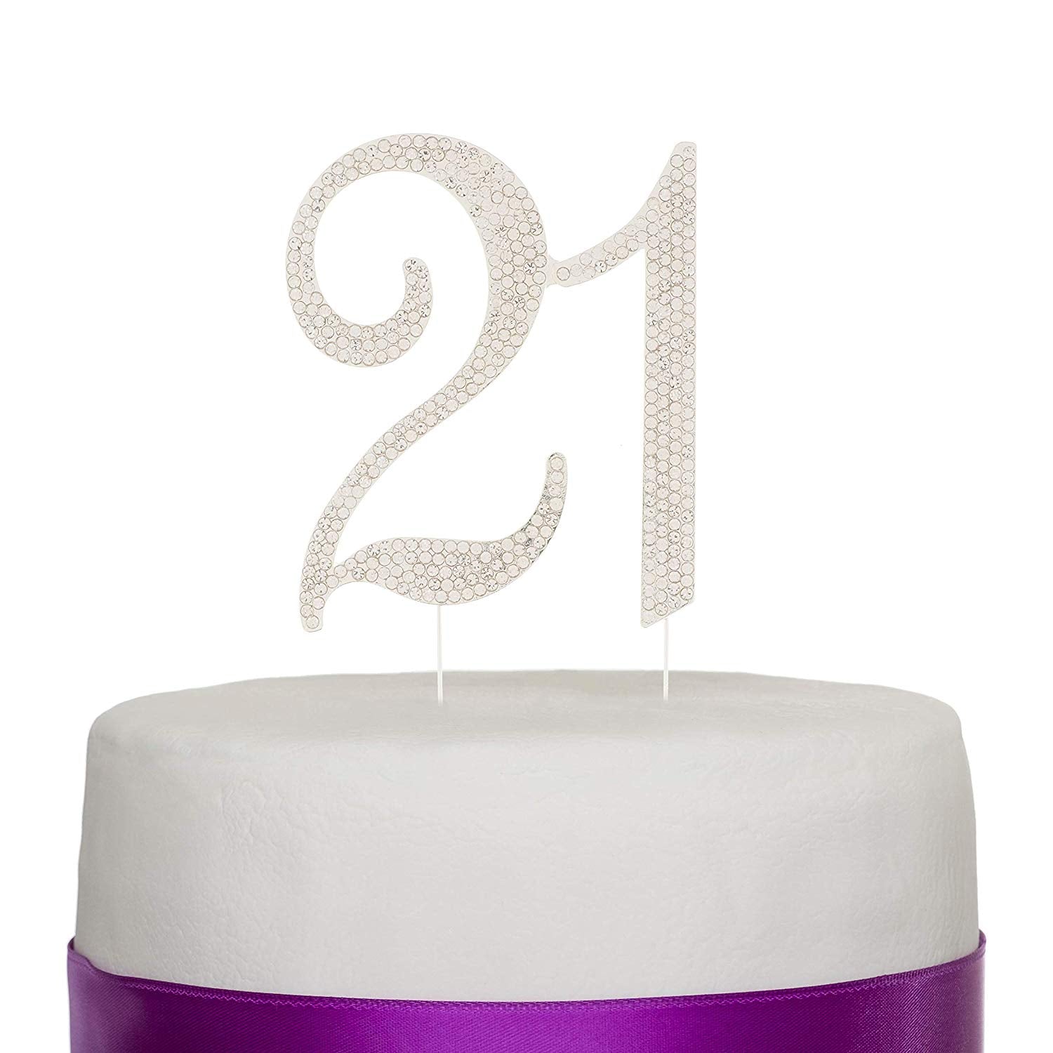 21 Cake Topper - Silver