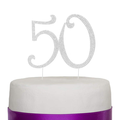 50 Cake Topper - Silver