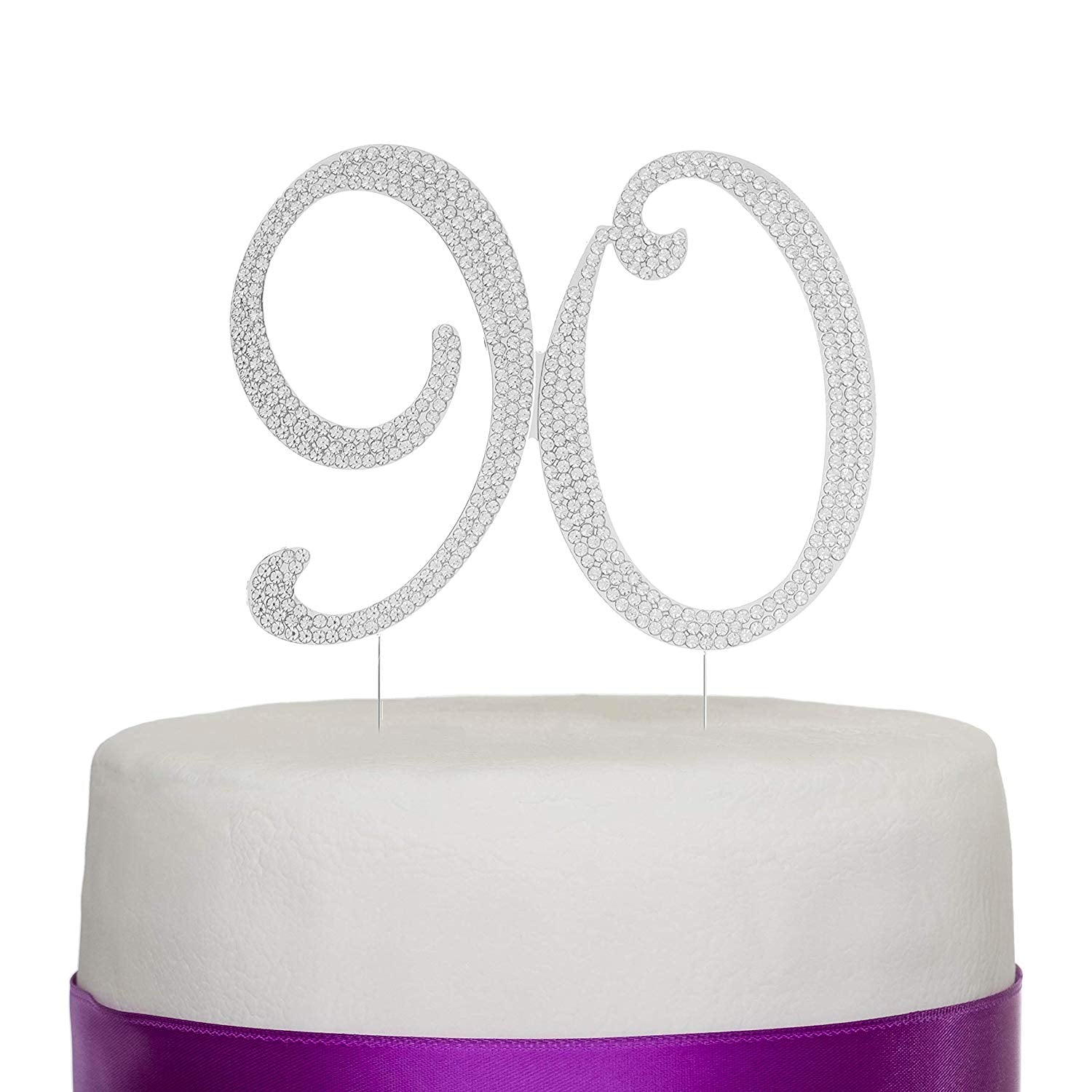 90 Cake Topper - Silver