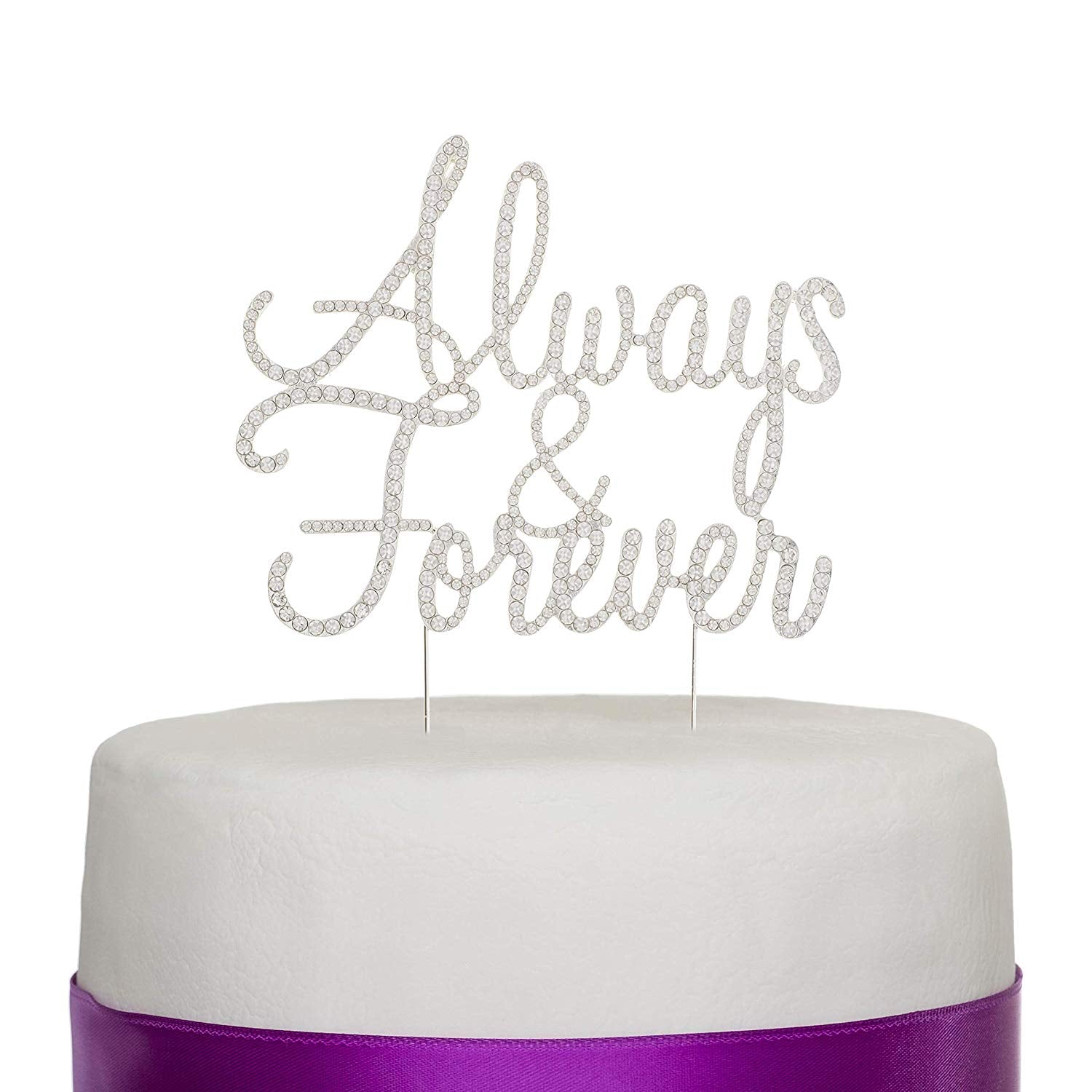 Always and Forever Cake Topper - Silver