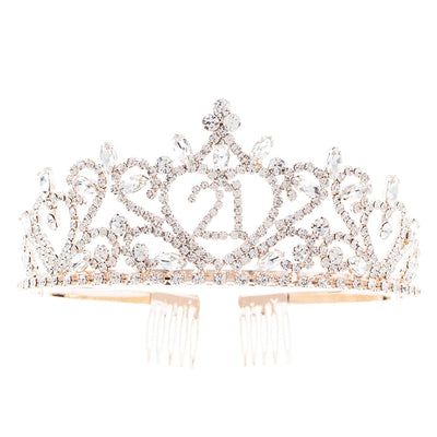 21 Tiara - Heart Rose Gold