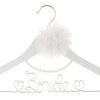 Bride Wedding Dress Hanger - White with Silver, Flower and Pearls