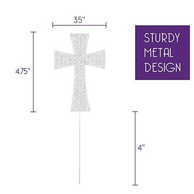 Cross Cake Topper - Silver