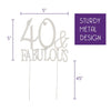 40 & Fabulous Cake Topper - Silver