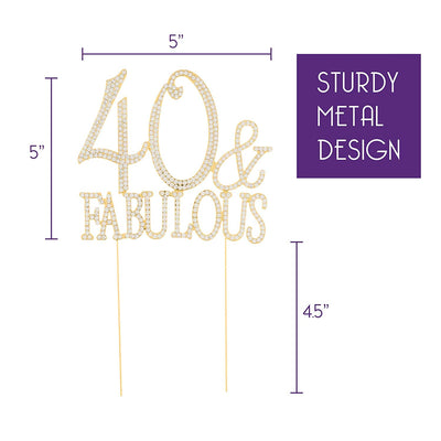 40 & Fabulous Cake Topper - Gold