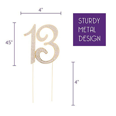 13 Cake Topper - Gold