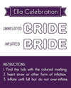 BRIDE Non-Floating Letter Balloons - 13 Inch Silver