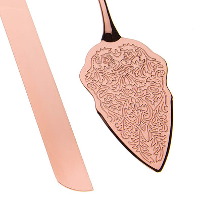 Wedding Cake Knife & Server Set - Elegant Rose Gold