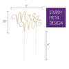 Mr & Mrs Cursive Cake Topper - Gold