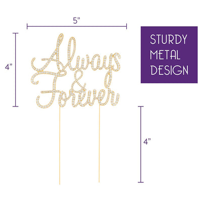 Always and Forever Cake Topper - Gold