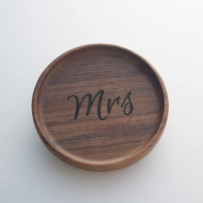 Mrs Wooden Ring Dish - Round