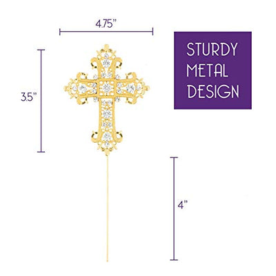 Cross Cake Topper - Elegant Gold