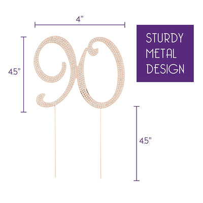 90 Cake Topper - Rose Gold