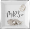 Mrs Ceramic Ring Dish - Silver Square