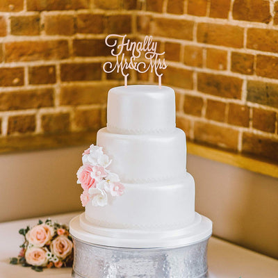 Finally Mr & Mrs Acrylic Cake Toper - Rose Gold