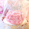 Sweet 16 Cake Topper - Silver Words