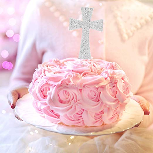 LOVENJOY Topper per Torta a Croce per Battesimo per Matrimonio Religioso Battesimo Battesimo Prima Comunione Cresima Decorazione