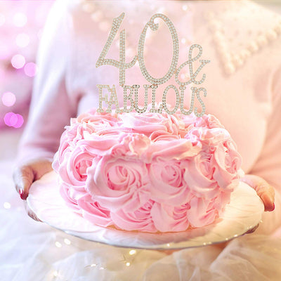 40 & Fabulous Cake Topper - Rose Gold