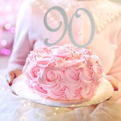 90 Cake Topper - Silver