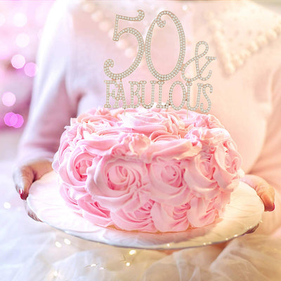 50 & Fabulous Cake Topper - Rose Gold