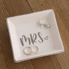 Mrs Ceramic Ring Dish - Silver Square