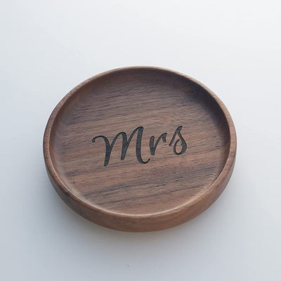 Mrs Wooden Ring Dish - Round