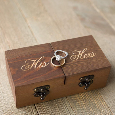 Wood Ring Bearer Box - His & Hers