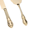 Wedding Cake Knife & Server Set - Engravable Elegant Light Gold