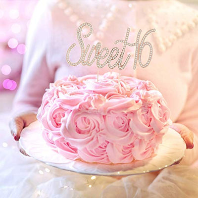 Sweet 16 Cake Topper - Rose Gold Words