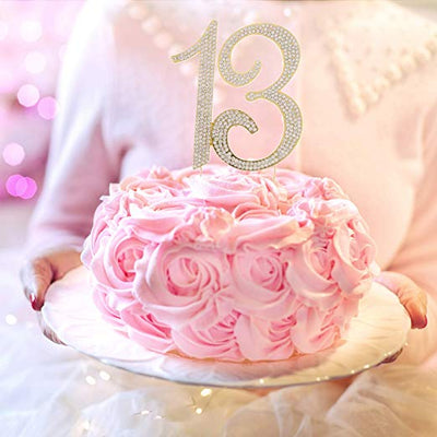 13 Cake Topper - Gold