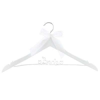 Bride Wedding Dress Hanger - White with Silver