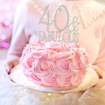 40 & Fabulous Cake Topper - Silver