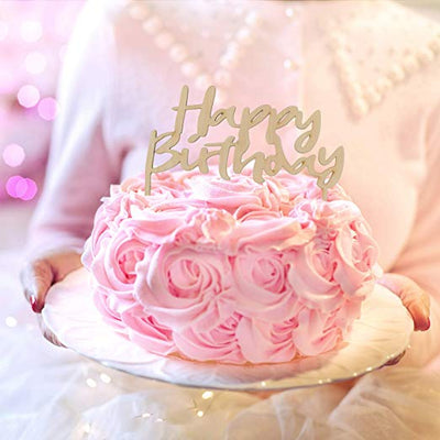Happy Birthday Wooden Cake Topper