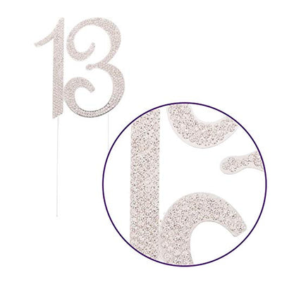 13 Cake Topper - Silver