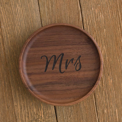 Mrs Wooden Ring Dish - Round