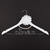 Bride Wedding Dress Hanger - White with Silver, Flower and Pearls