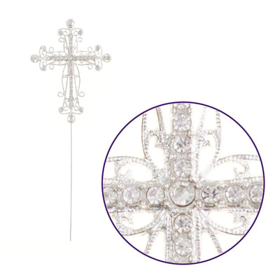 Cross Cake Topper - Silver