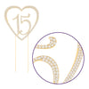 15 Heart Cake Topper - Gold