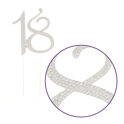 18 Cake Topper - Silver