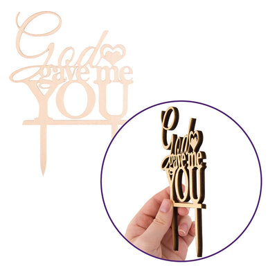 God Gave Me You Wooden Wedding Cake Topper