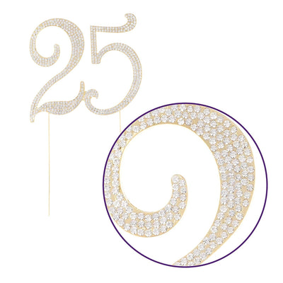 25 Cake Topper - Gold