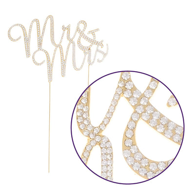 Mr & Mrs Cursive Cake Topper - Gold