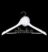 Bride Wedding Dress Hanger - White with Pearl Strand and Flower