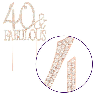 40 & Fabulous Cake Topper - Rose Gold