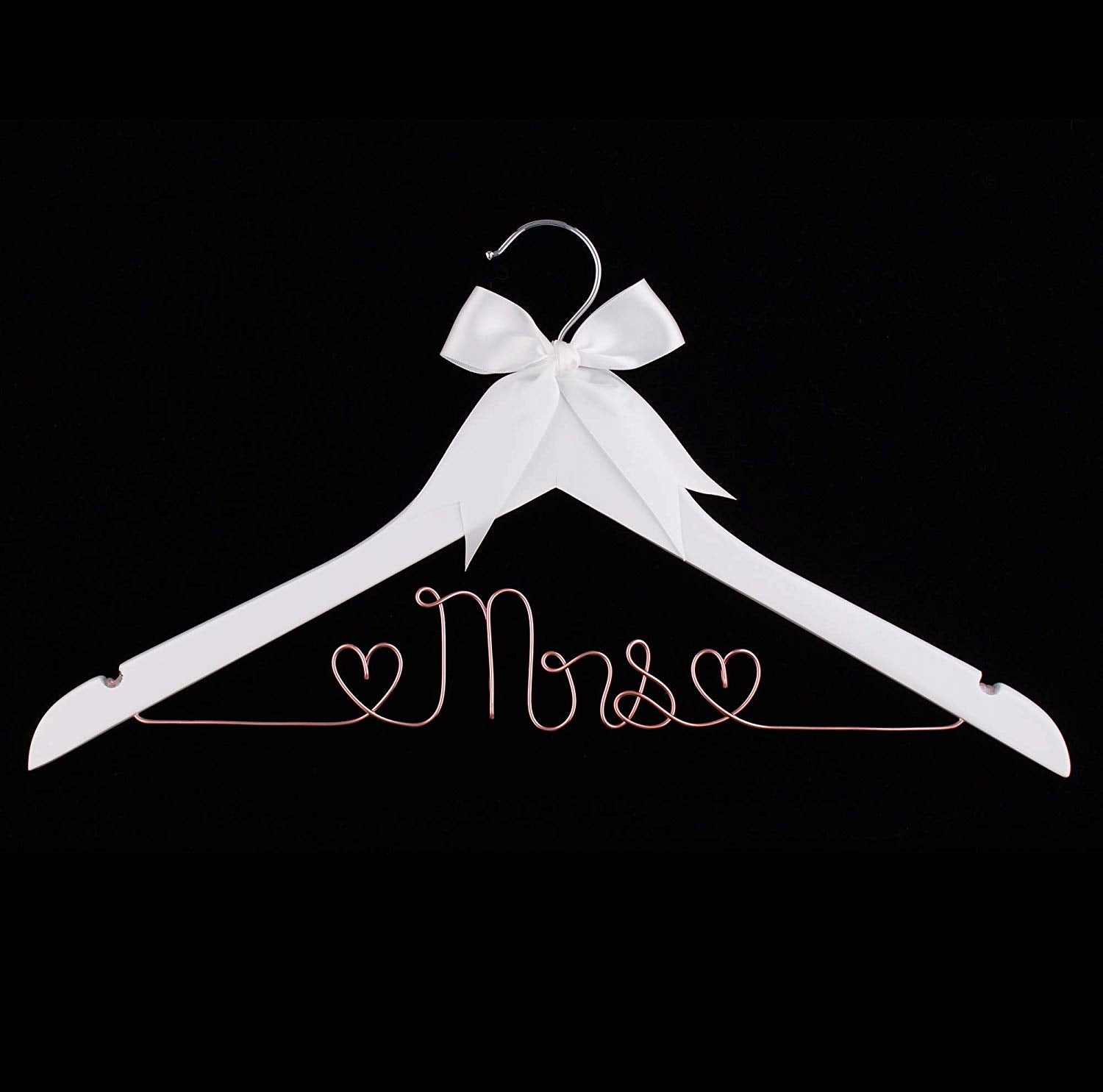 Mrs Wedding Dress Hanger - White with Rose Gold Wire Mrs Wedding Dress Hanger - White with Rose Gold Wire