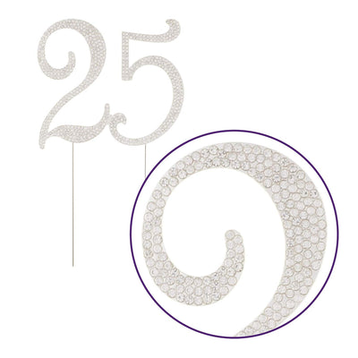 25 Cake Topper - Silver