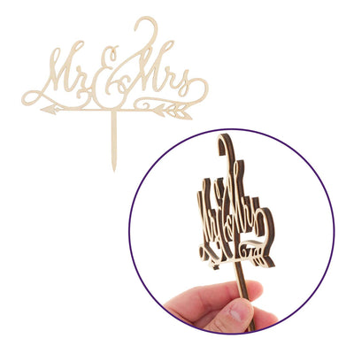 Mr & Mrs Arrow Wooden Wedding Cake Topper