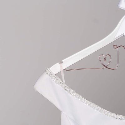 Mrs Wedding Dress Hanger - White with Rose Gold Wire