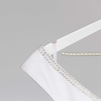 Bride Wedding Dress Hanger - White with Pearl Strand and Flower