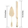 Wedding Cake Knife & Server Set - Engravable Elegant Light Gold